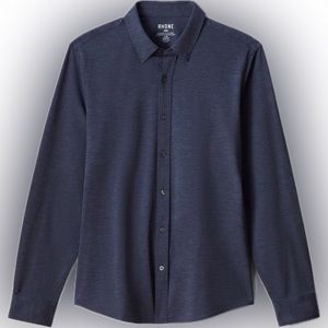 Rhône Slim Fit Denim Blue Oxford Commuter Shirt